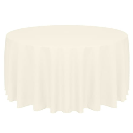 

Ultimate Textile (2 Pack) Faux Burlap - Havana 96-Inch Round Tablecloth - Basket Weave Ivory Cream