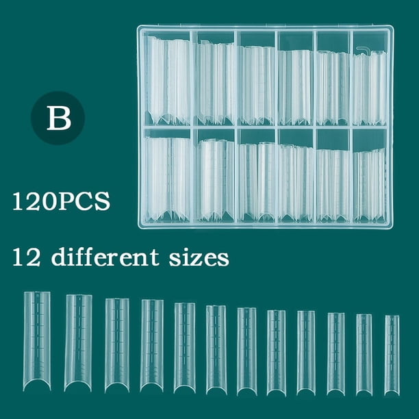 Herramientas de arte de formas de uñas para Gel UV, molde de extensión de construcción rápida, moldes superiores de formas duales, 120/60 uds.