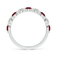 thumbnail image 2 of ANGARA Natural Floating Ruby and Diamond Semi Eternity Wedding Ring in 14K White Gold for Women (Size-3mm) | July Birthstone Jewelry for Her | Natural Ruby Rings, 2 of 9