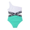thumbnail image 3 of vastwit Girls One Piece Swimsuits Single Shoulder Swimwear Summer Beach Hawaiian Bathing Suits Mint Green 16, 3 of 7