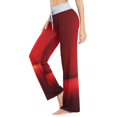thumbnail image 3 of Small Women's Comfy Casual Pajama Pants Stretch Fabric Suitable for Yoga Pants Hippie Pants，The Best Holiday Gifts for Women Solid Red Gradient, 3 of 7