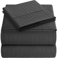 thumbnail image 1 of Juego de Sabana King Size Bluelander, Diseño de Rayas, Negro, 1 of 5