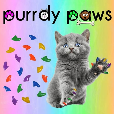 UPC: 0726630591366 | Rainbow Combo – Purrdy Paws Soft Nail Caps for Kitten Cat Claws