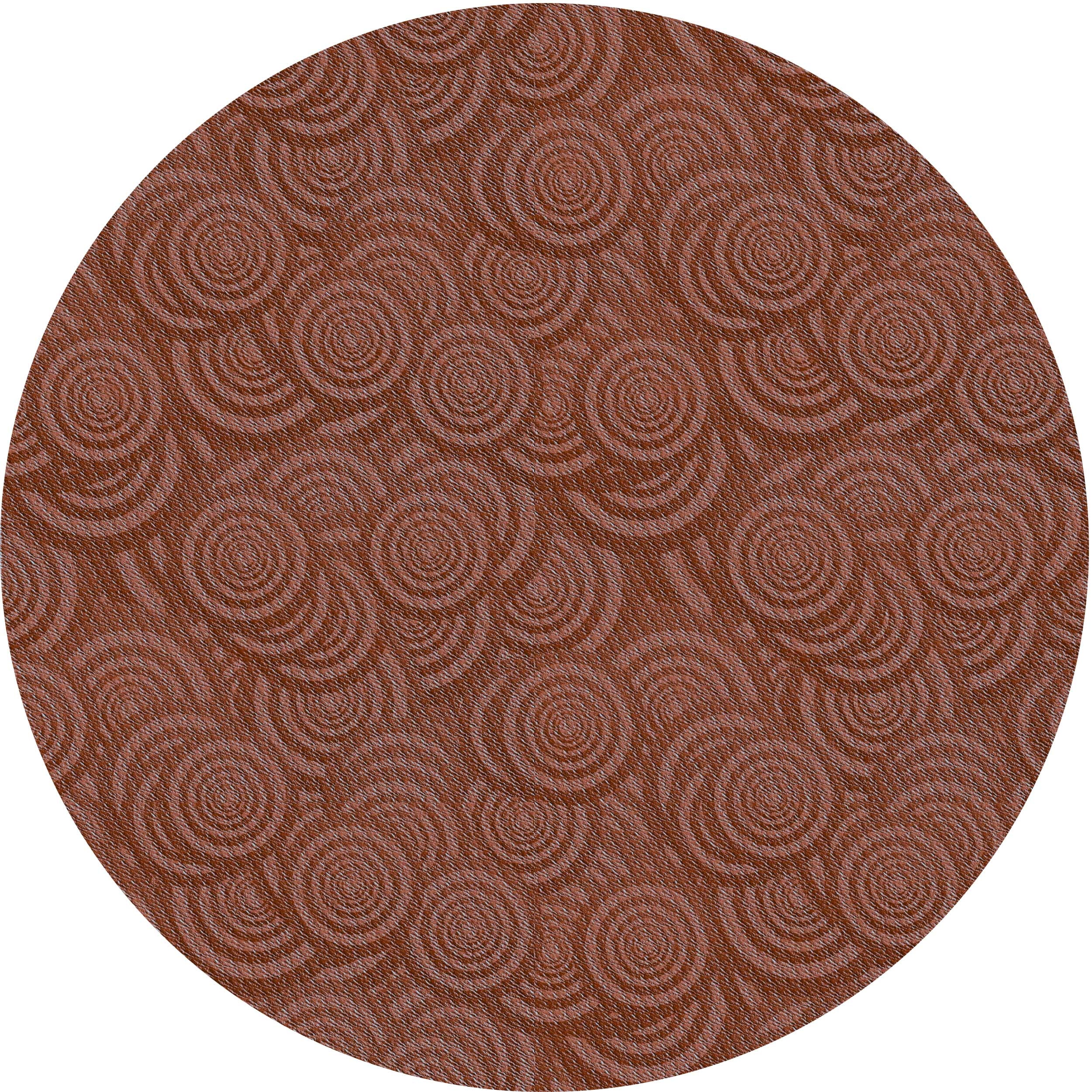 Ahgly Company Indoor Round Patterned Rust Pink Area Rugs, 5' Round ...