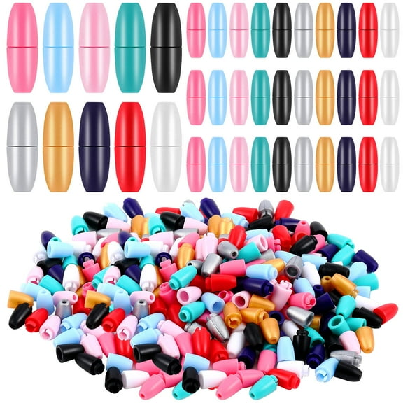 100 Pcs Plastic Breakaway Clasps Bead Barrel Connectors for Jewelry Making Necklace Bracelet Lanyard Keychain DIY Crafts, Multicolor