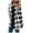 Black, variant on Women's Long Sleeve Open Front Cardigan ,Buffalo Plaid Brushed Sweater Coat Long Sleeve Shawl Collar Flannel Jacket Loose Casual Outwear