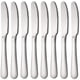 thumbnail image 1 of Xiao Hua Juego de cubiertos de 8 piezas con cuchillos de mesa, acero inoxidable pulido espejo de 9,05 pulgadas de plata, 1 of 5