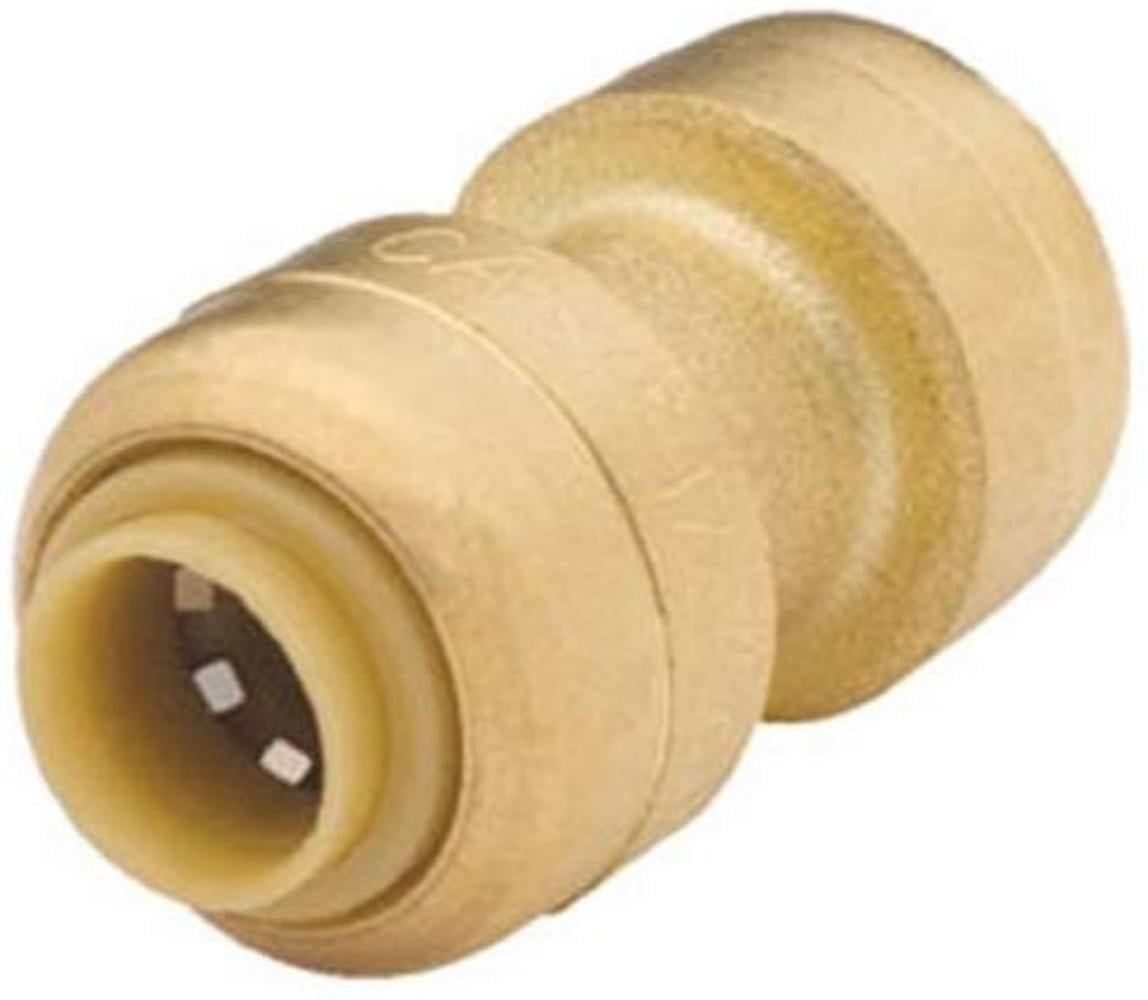 U004LFA PushFit Straight Coupling, 1/4Inch, BRASS, 1/4 x 1/4, lead