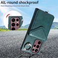 thumbnail image 2 of Galaxy S22 Ultra Case with Ring Holder Stand, Allytech Classic PU Leather Back Cover with Cards Holder Shockproof Detachable Shoulder Strap Wallet Case for Samsung Galaxy S22 Ultra - Green, 2 of 14