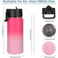 thumbnail image 2 of WarmH 16 OZ Kids Water Bottle Bulk 4 Pack,Insulated Sports Bottles with Straw Lid,Stainless Steel Bottle with Handle Keep Cold & Hot,Double Wall Vacuum Cups for School,Girls(Peach, 4), 2 of 13