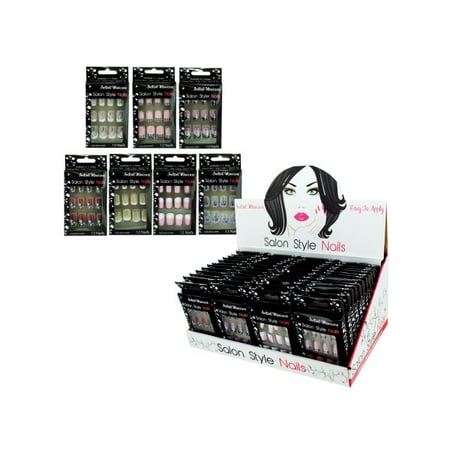 French Tip Artificial Nails Counter Top Display (48 Units Included)