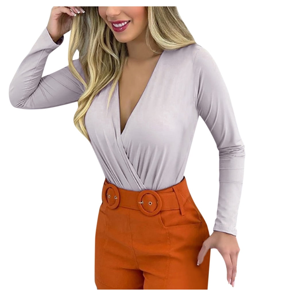 women's long sleeve wrap top