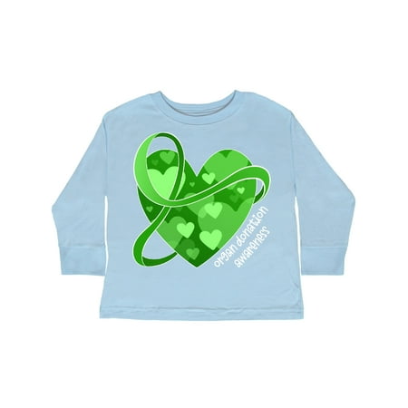 

Inktastic Organ Donation Awareness Green Heart and Ribbon Gift Toddler Boy or Toddler Girl Long Sleeve T-Shirt