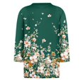 thumbnail image 5 of Women Blouses Dressy Casual 3/4 Sleeve Round Neck Plus Size Floral Print Loose Fit Tunic Tops for Summer Light Purple M, 5 of 5