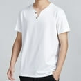 thumbnail image 4 of Kaemgyyd Mens Henley Shirts Big and Tall Short Sleeve Casual Button Tops Shirts Lightweight Summer Cotton Basic Solid Tee, 4 of 4