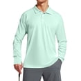 thumbnail image 7 of WTOBBY Men's Raglan Sleeve Performance Shirt with UPF 50+ Sun Block, Lightweight Long Sleeve, and Golf-Ready Design for Breathable Summer Wear ,Mint Green XL, 7 of 7