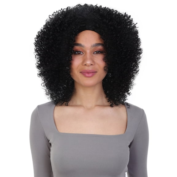 LUXLUXE Zenobia Curly Kinky 18 in Long Half Wig Mix Human Hair and Synthetic Fibers