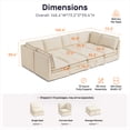 thumbnail image 5 of CHIC HOUSE 146.4" Modular Sleeper Sectional Sofa with Storage Ottoman, Removable Washable Slipcover, Waterproof & Pet-Scratch-Resistant, Cloud Dual-Layer Cushions, 8-Seater for Living Room, Beige, 5 of 10