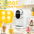 thumbnail image 3 of Xutumm 1.25 QT Compressor Ice Cream Maker, No Pre-Freezing Frozen Dessert Machine with Self-Cleaning, LED Display, Adjustable Hardness, Stainless Steel Bowl, White, 3 of 7