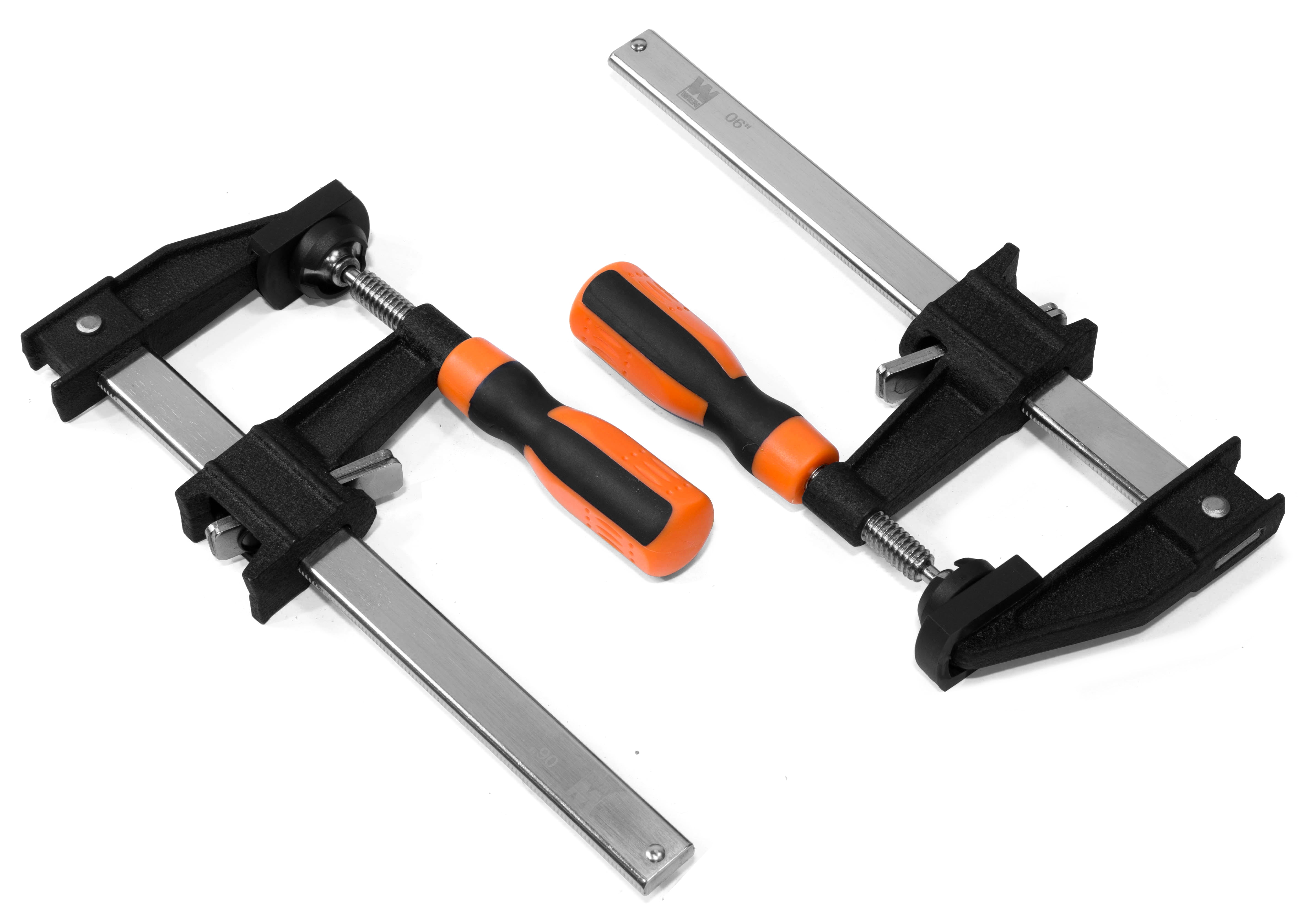 WEN Quick-Adjust 6-Inch Steel Bar Clamps with 2.5-Inch Throat and Micro-Adjustment Handle, Two Pack