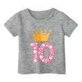 thumbnail image 1 of Rovga Hauts Garçon T-Shirt Anniversaire Adolescent Manches Longues Col Rond Hauts Été Graphique Basique Tee Mode Combinaison 12-13 Ans Gris, 1 of 4