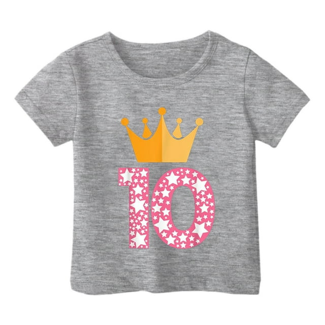 Rovga Hauts Garçon T-Shirt Anniversaire Adolescent Manches Longues Col Rond Hauts Été Graphique Basique Tee Mode Combinaison 12-13 Ans Gris