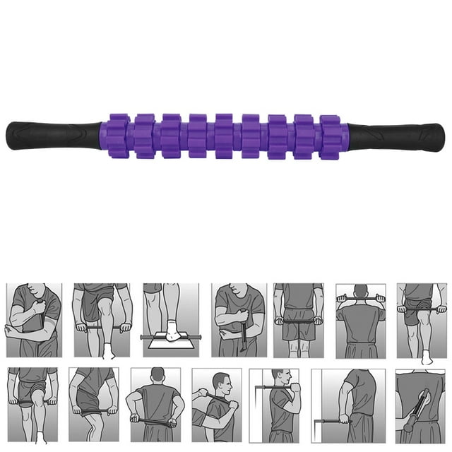 Igh Strength Deep Tissue Muscle Massage Sticks, Muscle Massage Roller, Body Massage Sticks For Back Pain Relief Muscle Recovery Purple