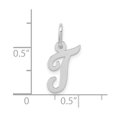 thumbnail image 2 of FJC Finejewelers 10 kt White Gold Small Script Initial T Charm 17 mm x 11 mm, 2 of 4