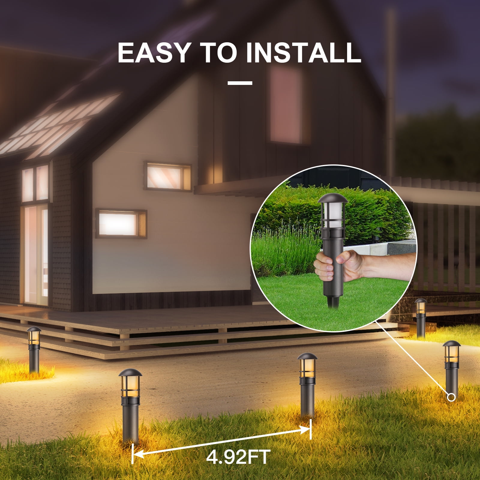 MW Lighting 12 pack Low Voltage Landscape Pathway Lights, 3W, Waterproof, 2700K Warm White