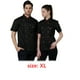 thumbnail image 2 of CHEF DE ALGODÓN Uniforme de manga corta de verano para hombres Chaqueta de chef delantal Botones Sweat Bands for Grill Restaurant Bar Shop Cafes Negro XL sidaley HA012099-03, 2 of 7