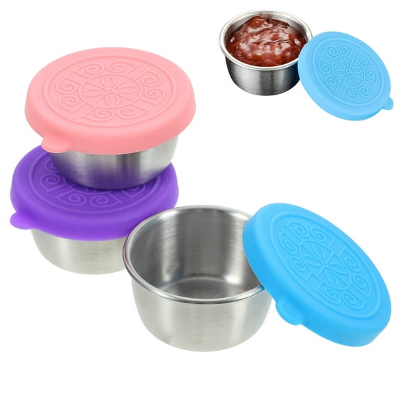 Supvox Convenient Assorted 304 Stainless Steel Condiment Cups for Home 3Pcs