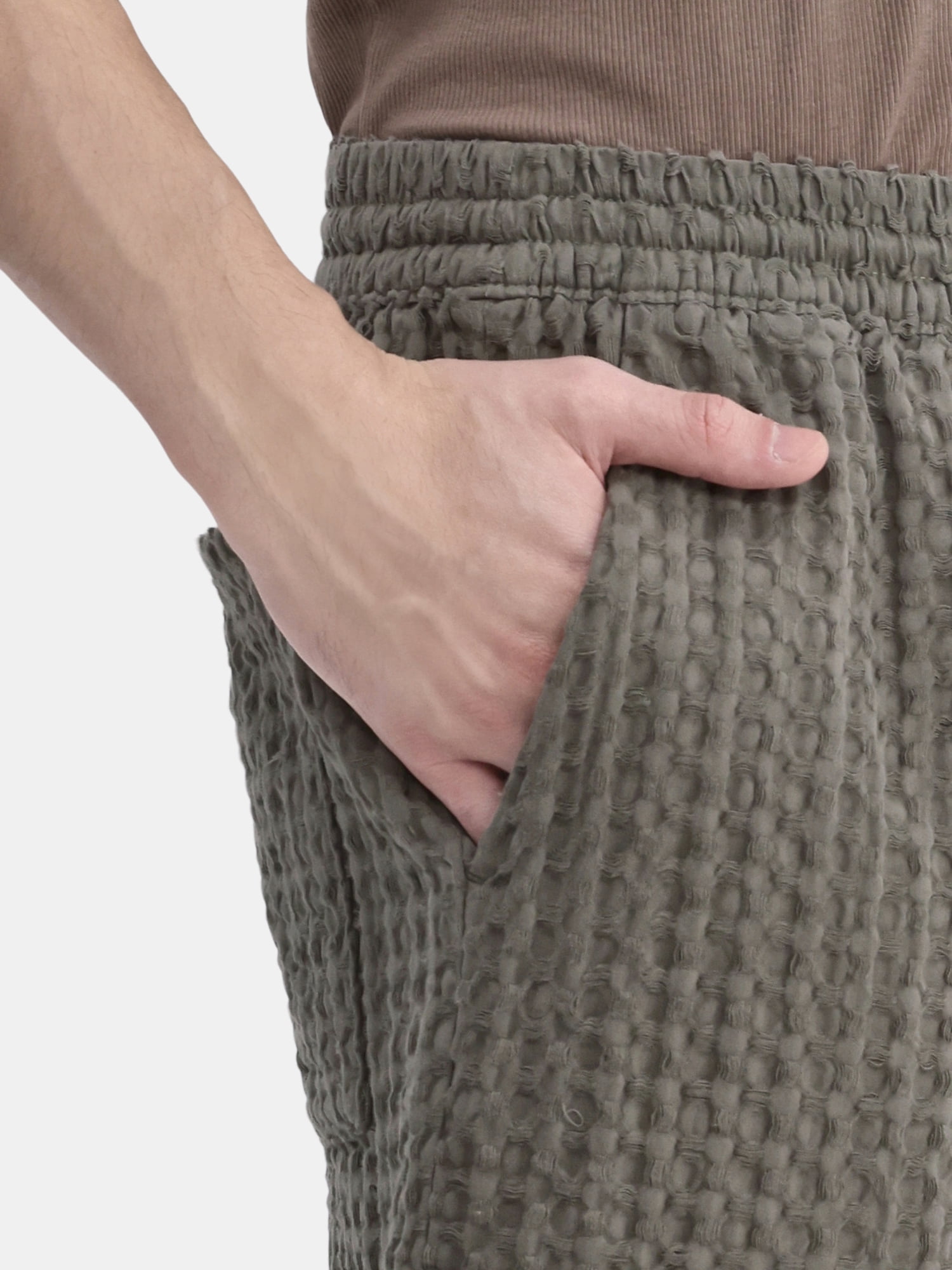 No Boundaries Men's & Big Men's Waffle Textured Pull On 6" Shorts, Sizes XS-5XL