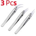thumbnail image 1 of Pince à Épiler en Céramique en Acier Inoxydable de Haute Qualité Résistant à la Chaleur Non Conducteur en Céramique Pointe DIY Outils de Vente à Chaud Outils à Main Argent 3PCS, 1 of 6
