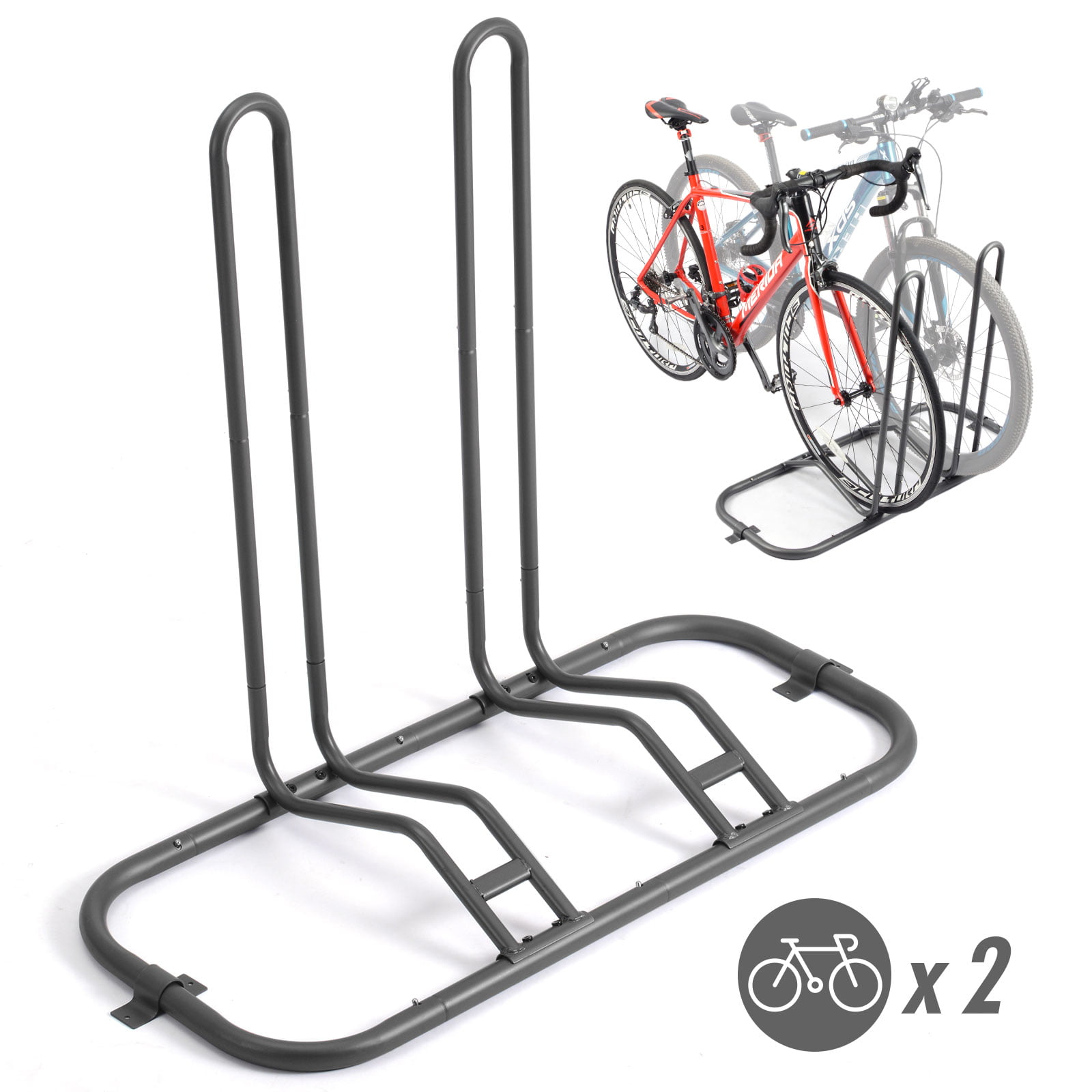 HD Steel 1-6 Bikes Floor Mount Bicycle Park Storage Parking Rack Stand 2 3 4 5 