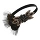 thumbnail image 5 of Diadema de década de 1920 nupcial, boda, década de 1920, diadema de para Negro Zulema Diadema de aleta para mujer de los años 20, 5 of 8