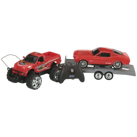 Force Truck - Adventure Force 4-Piece Custom Cruiser Radio Control Truck, Red F-150/'68 Mustang