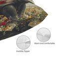 thumbnail image 3 of Kdxio Cotton Pillow Cases 14"x20" Pillowcases,Soft and Breathable Bedroom Pillow Cases-Floral Rhino With Birds-No Pillow Core, 3 of 5