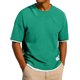 thumbnail image 1 of Ceisia Men's Loose Fit Fake Two-Piece T-shirt Waffle Knit Short Sleeve Round Neck Casual Daily Summer Fall Tee Tops Green XL Gifts, 1 of 8