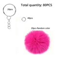 thumbnail image 3 of 80PCS Keychain Fur Pompoms Keychain with Tassels and Keyrings, 3 of 5