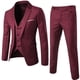 thumbnail image 2 of Conjunto de traje ajustado de 3 uds para hombre, chaqueta sólida con un botón, chaleco, pantalones, conjunto de negocios, 2 of 4