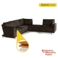 thumbnail image 2 of Sala Modular Makora Morelli Memory Foam Chocolate Chenille De 5 Módulos, 2 of 10
