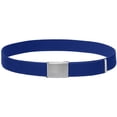 thumbnail image 4 of Falari 2-Pack Canvas Web Belt Fully Adjustable Cut to Fit Golf Belt Flip Top Silver Buckle - Black & Royal, 4 of 7