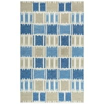Rizzy Rugs Tetra Area Rug TET102 Blue/Beige Squares Blocks 5' x 8' Rectangle