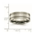 thumbnail image 6 of Titanium Brushed w/Sterling Silver Inlay 8mm Grooved Band, 6 of 7