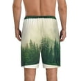 thumbnail image 2 of Balery Fog Forest Men's Cotton Knit Pajama Shorts Waistband & Pockets,Short Pajama Pants-XX-Large, 2 of 8
