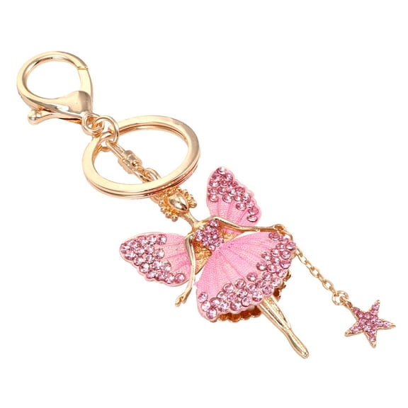 FUEENIRVA 1Pc Sparkling Flower Rhinestone Keychain for Girls Elegant Fairy Style