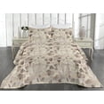 thumbnail image 2 of Ambesonne Floral Design Quilted Bedspread Set 3 Pcs, Neutral Petals Print, King, Taupe Warm Taupe, 2 of 4