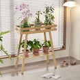 thumbnail image 5 of Bamboo  Stand Indoor, 2 Tier  Table for Indoor Plants, Window Tall  Bench Shelf Flower Pot Holder for Living Room Patio Balcony, 5 of 7