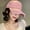 Broken Baseball Hat - Pink, variant on Pink Baseball Cap For Women With American Style Holes, Wide Brim To Show Face, Small Duckbill Cap, Enlarged And Deepened Korean Version Of Big Head Cap
