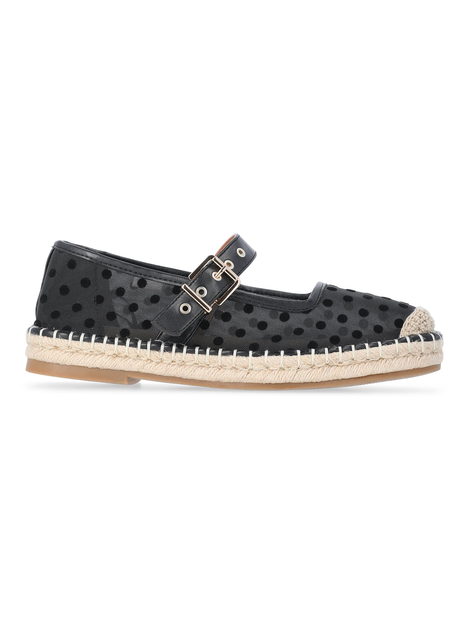 Time and Tru Women's Espadrille Mary Jane Flats